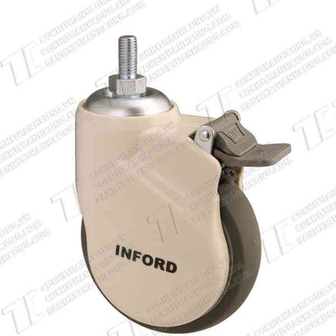 Bánh xe Y Tế IFY125 cao su nhựa xám vít Khóa2