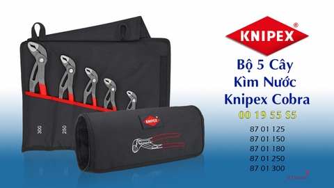 Bộ Kìm 5 Chi Tiết Knipex Cobra 00 19 55 S5 Kèm Túi Vải Polyester_Hàng Chính Hãng Đức
