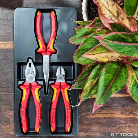 Knipex 00 20 12 - Bộ Electro VDE Tool Gồm 3 Chiếc Kìm Knipex Cách Điện 1000 Volt