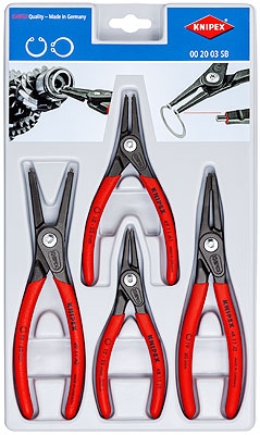 Bộ Kìm Phe Mũi Gài Knipex 00 20 03 SB Gồm 4 Chiếc Mũi Thẳng