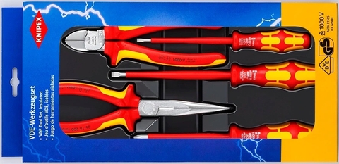 Knipex 00 20 13 - Bộ VDE Tool 2 Chiếc Kìm Knipex & 3 Chiếc Tua Vít Wera
