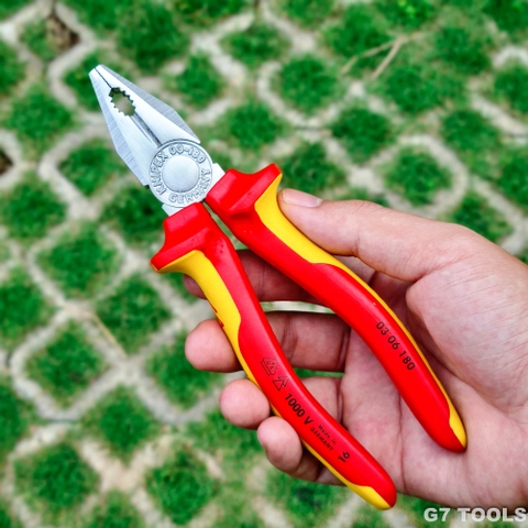 Kìm Đa Năng Knipex 03 06 180 Lưỡi 60HRC dài 180mm Cách Điện VDE 1000 Volt