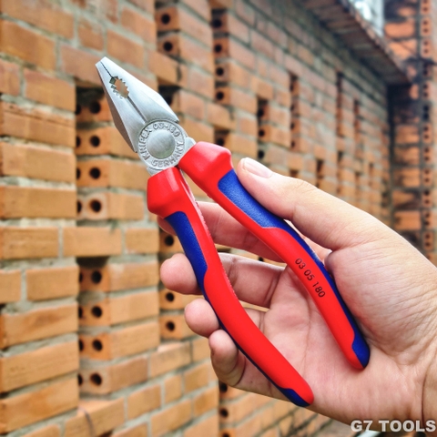 Kìm Đa Năng Knipex 03 05 180 mạ Chrome Lưỡi Cắt Tôi 60 HRC Chiều Dài 180mm