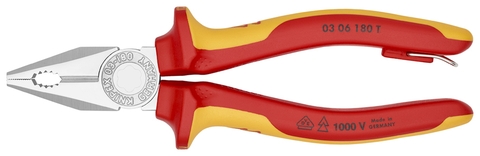 Kìm Đa Năng Knipex 03 06 180 T Lưỡi 60HRC dài 180mm Cách Điện 1000V Có Móc Treo