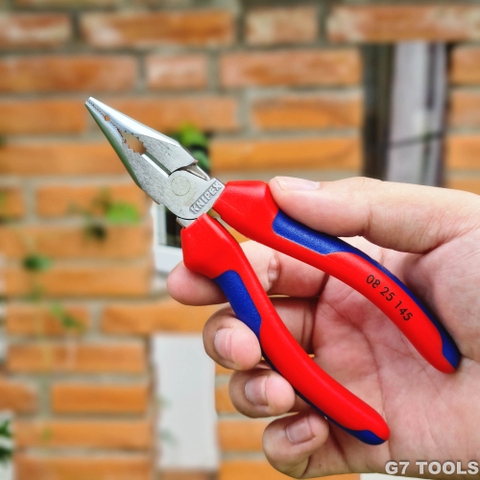 Kìm Đa Năng Mũi Thon Knipex 08 25 145 Lưỡi Cắt 61 HRC Cộng lực cao mạ chrome
