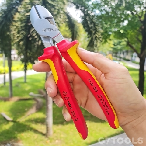Knipex 74 06 200 - Kìm Cắt Thân Chéo Chiều Dài 200mm Cách Điện 1000 Volt