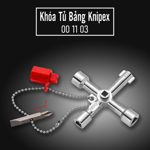 Khóa Tủ Bảng Knipex Control Cabinet Key – 4 Đầu Khóa Và Hai Đầu Bit Cộng Trừ 00 11 03