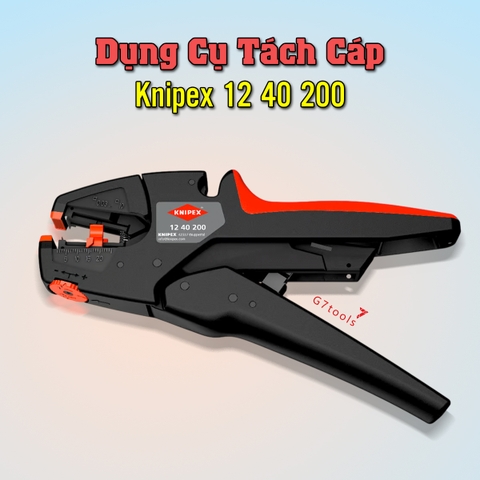 Dụng Cụ Tuốt Dây Tự Động KNIPEX EvoStrip – Dải 0.03–10.0 mm², Tự Điều Chỉnh, Có Dao Cắt Dây 12 40 200