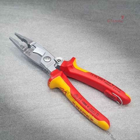 Kìm Lắp Điện 6 Chức Năng Knipex 13 96 200 T Cách Điện 1000 V Có Móc Treo An Toàn