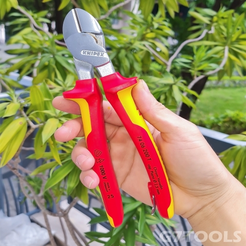 Kìm Cắt Thân Chéo Knipex 74 06 200 T Dài 200mm Cách Điện 1000 Volt Có Móc Treo