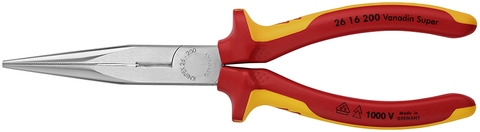Kìm Mũi Nhọn Knipex 26 16 200 Cách Điện 1000V Chiều Dài 200mm