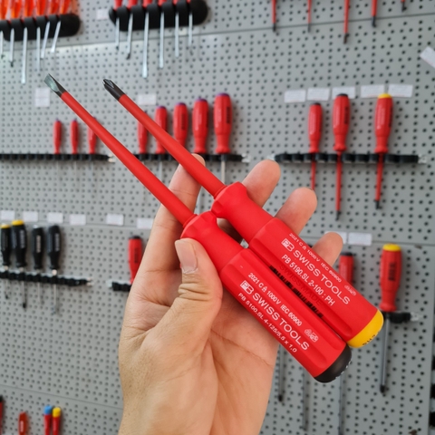 2 Chiếc Tô Vít Slim Cách Điện 1000 Volt Mũi PH 2 & Mũi Dẹp 5.5mm