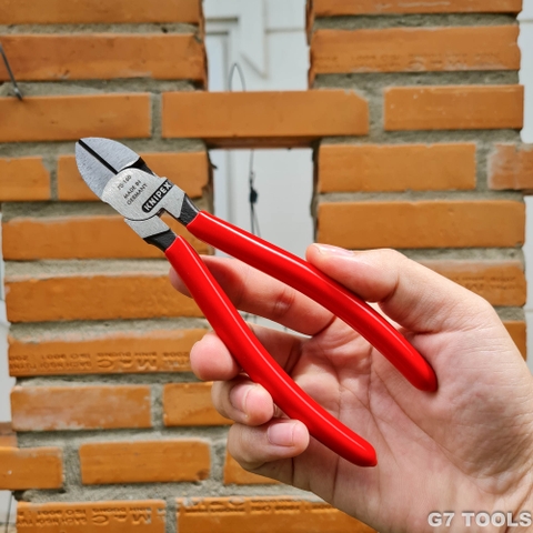 Kìm Cắt Mũi Thon Knipex 70 01 160 Dài 160mm Cắt Thép Ø 3.0 mm Tay đỏ