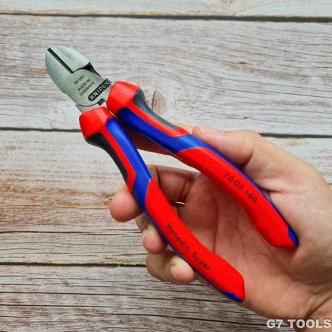 Kìm Cắt Mũi Thon Knipex 70 02 160 Dài 160mm Cắt Thép Ø 3.0 mm Tay êm