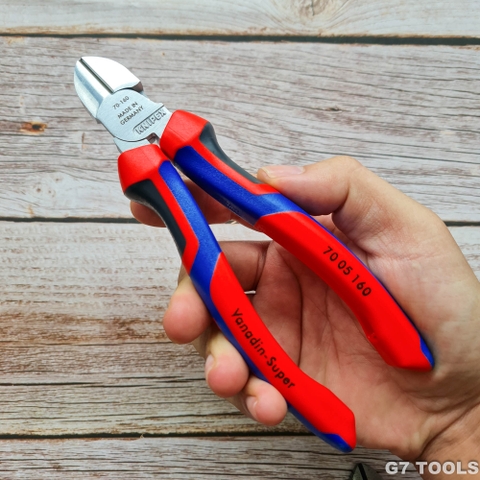 Kìm Cắt Mũi Thon Knipex 70 05 160 Dài 160mm Cắt Thép Ø 3.0 mm Mạ chrome