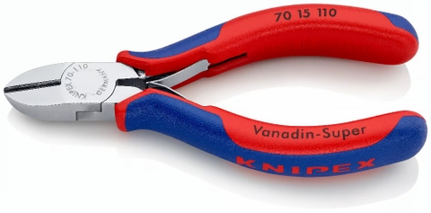 Kìm Cắt Mũi Thon Mini Knipex 70 15 110 Dài 110mm Cắt Thép Ø 1.2mm Mạ Chrome