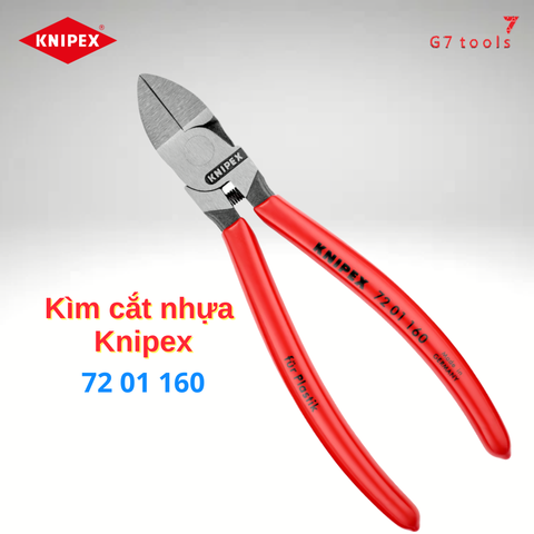 Kìm Knipex 72 01 160 SB Cắt Nhựa và Vật Liệu Mềm Không Để Lại Ba-via