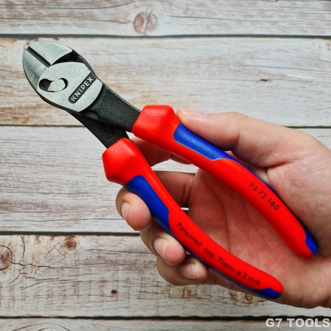 Kìm Cắt Knipex TwinForce 73 72 180 Lưỡi Tôi 64 HRC Cắt Thép Lò Xo 3.0mm