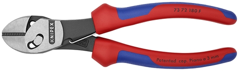 Kìm Cắt Knipex TwinForce 73 72 180 F - Lưỡi Tôi 64 HRC Có Lẫy Tự Mở