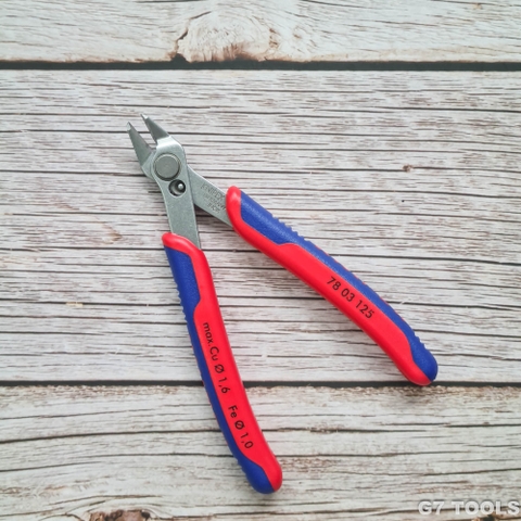Kìm Cắt Linh Kiện Knipex Super Knips 78 03 125 Lưỡi 54 HRC, cắt dây Ø 0.2-1.6 mm