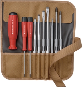 Bộ Tô Vít 10 Chi Tiết Trong Túi Cuộn Màu Nắng Vàng PB Swiss Tools 8218.TO