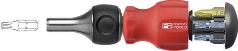 PB Swiss Tools 8453.R-30 Tua vít Stubby Đảo Chiều Gồm 6 Mũi Bits