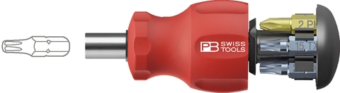 PB Swiss Tools 8453.V01 Tua Vít Lùn Insider Stubby Gồm 6 Mũi Bits