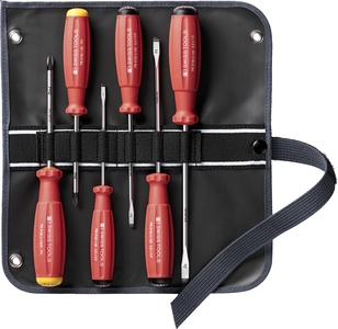 Bộ Tua Vít 6 Cây Swiss Grip Trong Túi Cuộn Cao Cấp PB Swiss Tools 8560.SU GY