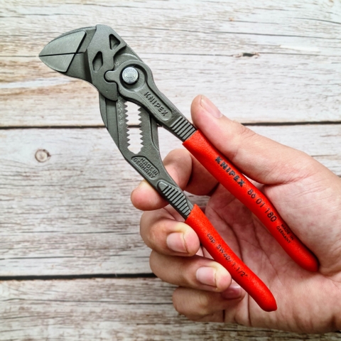 Kìm Mỏ Lết Knipex 86 01 180 Dài 180mm Mở ốc đến 40mm Khắc số, Tay đỏ