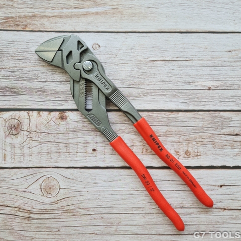 Kìm Mỏ Lết Knipex 86 01 250 Dài 250mm Mở ốc đến 52mm Khắc số, Tay cầm đỏ nhám