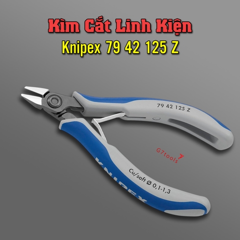 Kìm Cắt Điện Tử Chính Xác KNIPEX 79 42 125 Z Lưỡi Cứng 64 HRC