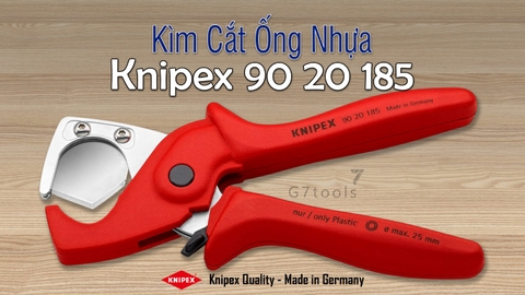 Kìm Cắt Ống Nhựa & Ống Mềm KNIPEX 90 20 185 PlastiCut® – Cắt Ø25mm, Lưỡi Thay Thế, Dài 185mm