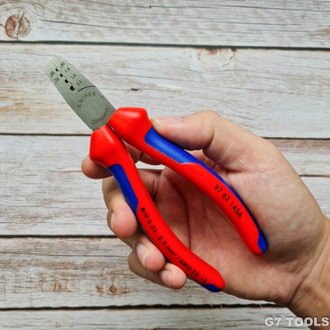 Kìm Knipex 97 62 145 A Bấm Cos Pin Rỗng Tiết Diện Nhỏ 0.25 - 2.5mm² Cấu Hình Đẹp