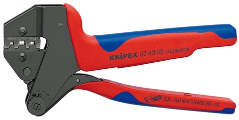 Kìm Bấm Cos Knipex PEW 12 97 43 05 Ép Cos Thìa Nối 0.5- 6.0 mm²