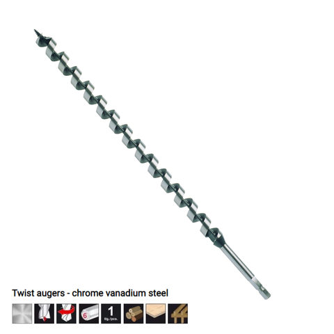 Mũi Ruko Auger Ø6mm Khoan Gỗ Sâu Chiều Dài Lưỡi Flute 160mm