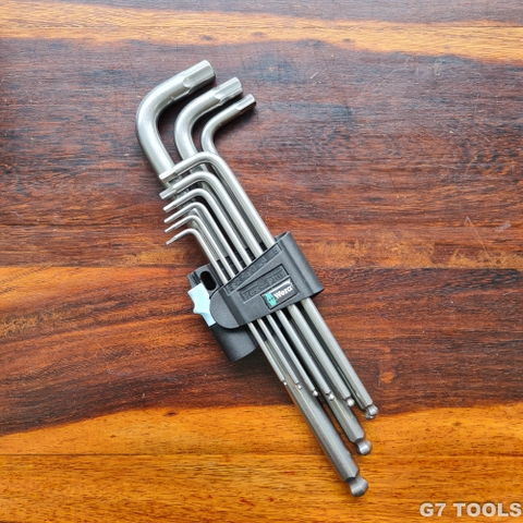 Bộ Lục Giác Wera 3950/9 073544 Gồm 9 Chi Tiết Thép Không Gỉ Thân Trơn