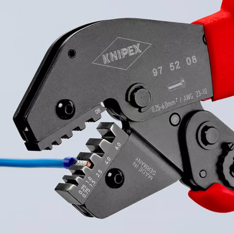 Kìm Bấm Cos Pin Rỗng Wire Ferrules Knipex 97 52 08 Tiết Diện 0.25 - 6 mm²