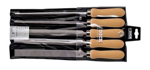 Dick 13142020H Bộ Dũa Cao Cấp 5 Chiếc Cán Gỗ Chiều Dài 200mm