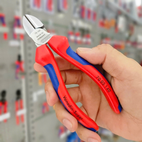 Kìm Cắt Mũi Thon Knipex 70 05 140 Dài 140mm Cắt Thép Ø 2.5 mm Mạ chrome