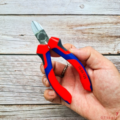 Kìm Cắt Mũi Thon Knipex 70 05 125 Chiều Dài 125mm Cắt Thép Ø 2.3 mm Mạ Chrome
