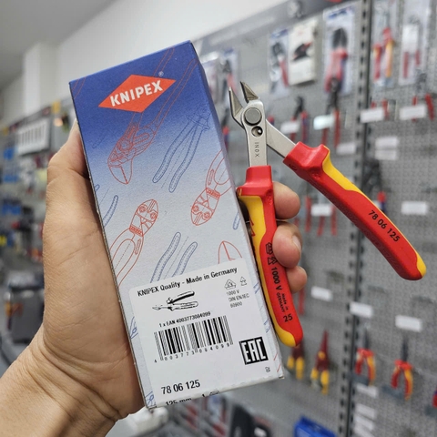 Kìm Cắt Linh Kiện Knipex Super Knips 78 06 125 Lưỡi 54 HRC, cắt dây Ø 0.2-1.6 mm VDE