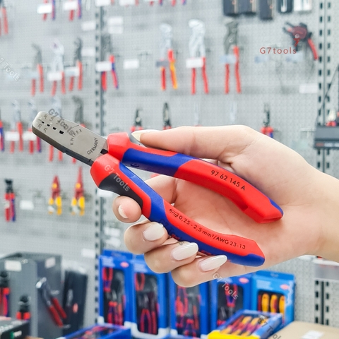 Kìm Knipex 97 62 145 A Bấm Cos Pin Rỗng Tiết Diện Nhỏ 0.25 - 2.5mm² Cấu Hình Đẹp