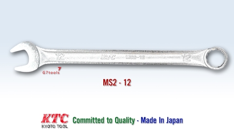 Cờ Lê Đầu Tròng KTC MS2-12 Size 12mm_Tròng Nghiêng Góc 15° - Sản Xuất Tại Nhật Bản