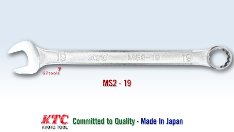 Cờ Lê Đầu Tròng KTC MS2-19 Size 19mm_Tròng Nghiêng Góc 15° - Sản Xuất Tại Nhật Bản