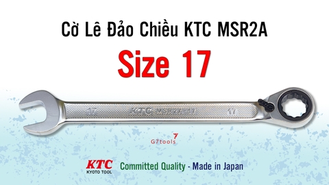 Cờ Lê Tròng Miệng Tự Động KTC MSR2A-17 Size 17mm - Đầu Nghiêng 13°