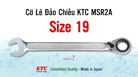 Cờ Lê Tròng Miệng Tự Động KTC MSR2A-19 Size 19mm - Đầu Nghiêng 13°
