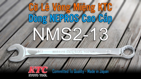Cờ Lê Tròng Miệng KTC Nepros NMS2-13 Size 13mm – Tráng Gương Dòng Cao Cấp, Chống Trượt Nhật Bản