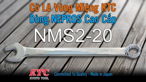 Cờ Lê Tròng Miệng KTC Nepros NMS2-20 Size 20mm – Tráng Gương Dòng Cao Cấp, Chống Trượt Nhật Bản