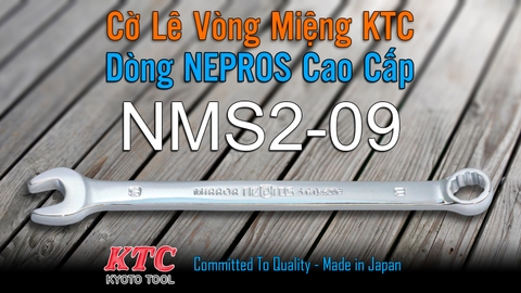 Cờ Lê Tròng Miệng KTC Nepros NMS2-09 Size 9mm – Tráng Gương Dòng Cao Cấp, Chống Trượt Nhật Bản