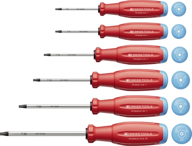 Bộ 6 Tua Vít PB Swiss Tools Evo 38400 Mũi Hoa Thị Torx